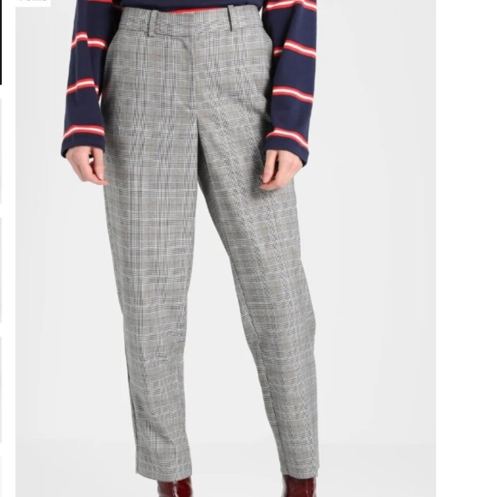Topshop petite 4P Gray Plaid Pants tartan trousers